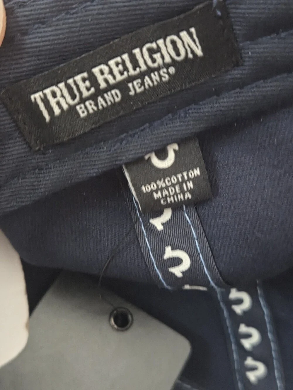 True Religion Blue Embroidered Brand Jeans Logo Adjustable Baseball Cap One Size